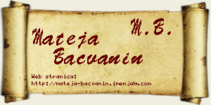 Mateja Bačvanin vizit kartica